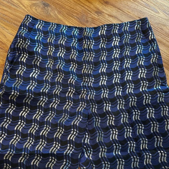 Diane Von Furstenberg Womens Navy Metallic Silver Trousers Academia Menswear NWT - Picture 8 of 10